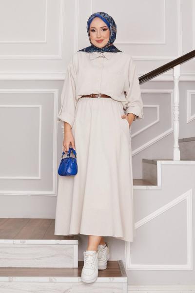 Afife Keten İkili Takım Bej Bej