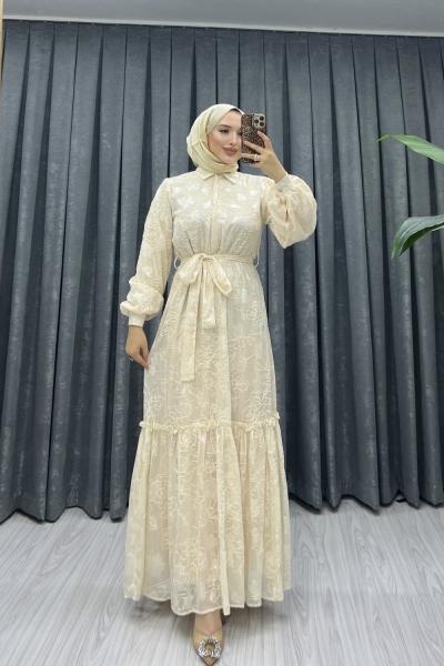 ESİNTİ ELBİSE  Somon