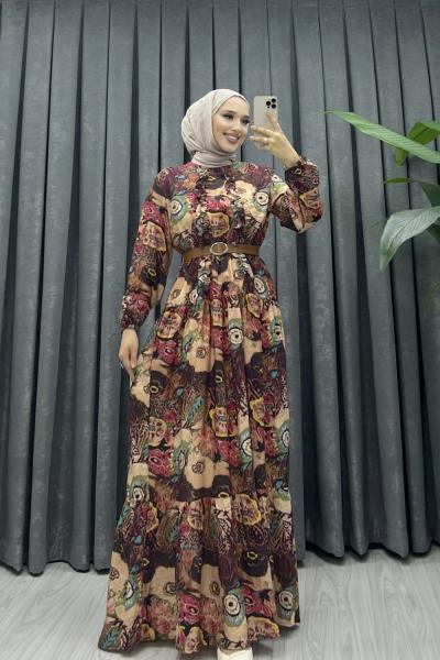 Gül Desenli Elbise  Gül