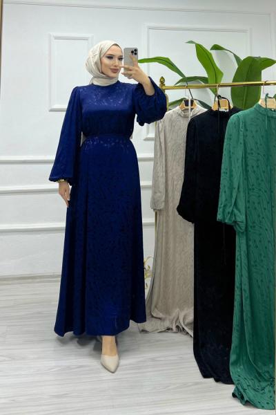 İNCİ JAKARI ELBİSE Lacivert