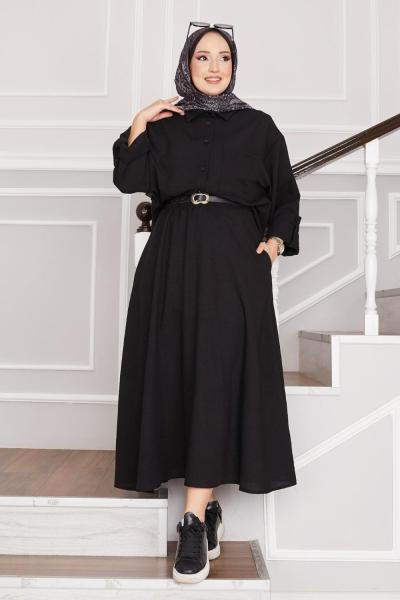 Keten Etekli İkili Takım Siyah Siyah