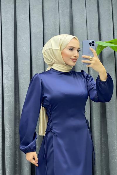 KRUSE SATEN ELBİSE Lacivert