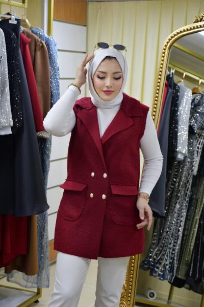 Kuzu yelek  Bordo