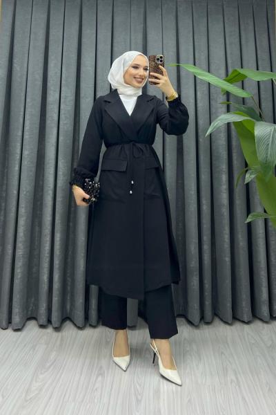 LİNDA ÜÇLÜ TAKIM  Siyah