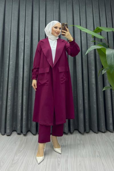 LİNDA ÜÇLÜ takım   Bordo