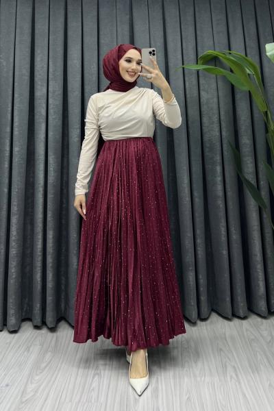 Mevlana Saten Takım Bordo