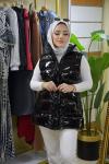 Parlak şişme yelek  Siyah