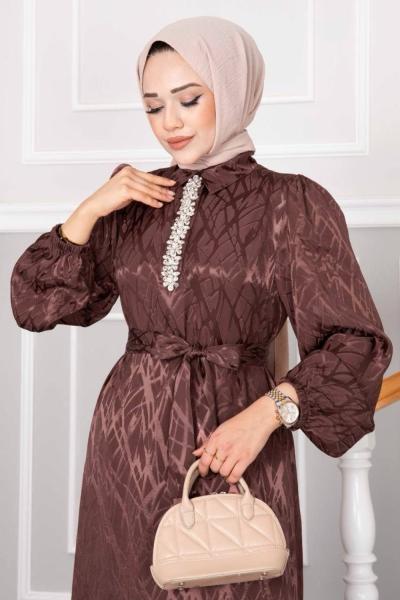 PERİY ELBİSE Kahverengi