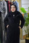 Premium kürklü mont siyah  Siyah