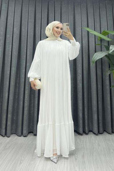 Prenses Abiye Elbise Beyaz