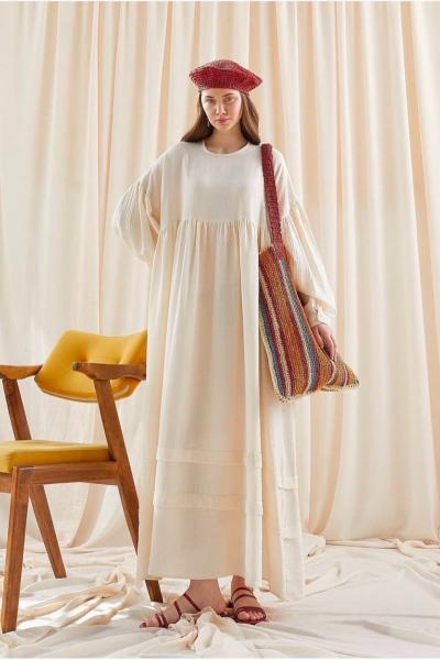 Salaş Müslin elbise  Krem