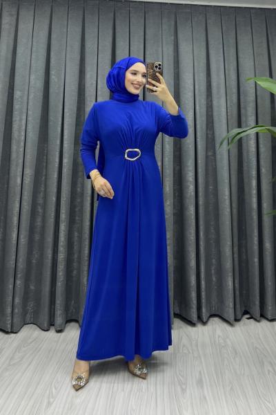 Sendy PAOL ELBİSE  Saks Mavisi